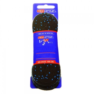 Шнурки для коньков Texstyle Double Blue Line, арт. XL2000-BK-305, полиэстер, 305 см, черный BLUE SPORTS