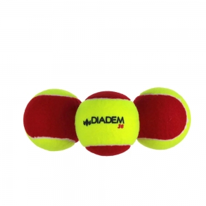 Мяч теннисный дет. DIADEM Stage 3 Red Ball, арт.BALL-CASE-RED, уп.3 шт, фетр, натуральная резина ина, желто-красный