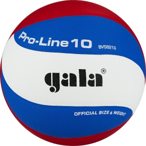 Мяч волейбольный  GALA Pro-Line 10 арт. BV5821SA, р. 5, синтетическая кожа ПУ Microfiber, клееный, бутиловая камера, бело-гол