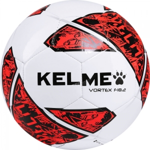 Мяч футзальный KELME Vortex 18.2 Indoor, арт. 9086842-129, размер 4, 32 панели, ТПУ, машинная сшивка, белый-желтый-черный