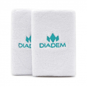 Напульсники DIADEM Logo 5 (белые), арт. WRBAND-DBL-WH, ширина 12.7 см, 80% хлопок, 12% эластан, 8%полиэст, белый