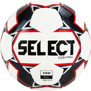 Мяч футбольный SELECT Contra Basic, арт. 0854146003, размер 4, FIFA Basic, 32 панели, ПУ, ручная сшивка, бел-чер-красн