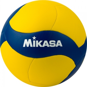 Мяч волейбольный MIKASA V355W, размер 5, 18 панелей, синтетическая кожа (ПВХ), машинная сшивка, желтый-синий