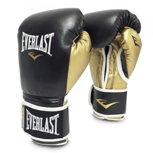 Тренировочные перчатки Everlast Powerlock PU вес 12 oz, черный/золотой