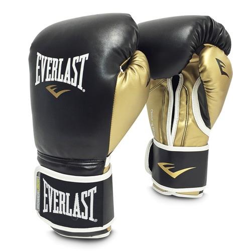 Тренировочные перчатки Everlast Powerlock PU вес 12 oz, черный/золотой