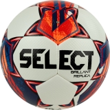 Мяч футбольный SELECT Brillant Replica V23, 0994860003, размер 4, 32 панели, гладкий ПВХ, машинная сшивка, белый-красный-синий