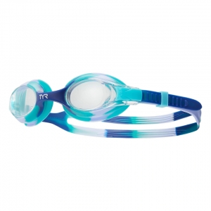 Очки для плавания детская TYR Swimple Tie Dye Jr, LGSWTD-509, прозрачные линзы, разноцветная оправа