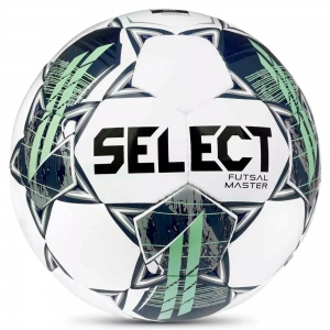 Мяч футзальный SELECT Futsal Master Shiny V22, 1043460004-004, размер 4, Basic, 32 панели, ПУ, ручная сшивка, белый-синий-зелёный