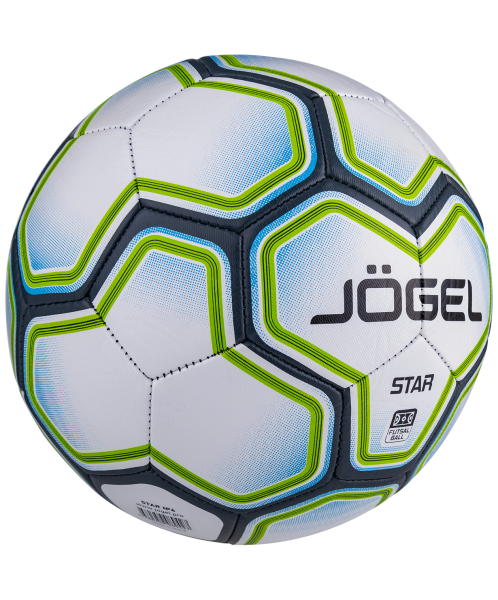 Мяч футзальный Star, №4, белый/синий/зеленый, Jögel