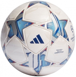 Мяч футбольный ADIDAS Finale Competition IA0940, размер 5.32 панели, FIFA Quality Pro, ПУ, термосшивка, бело-сине-серебр