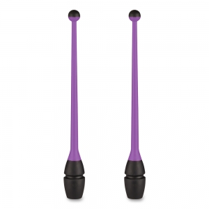 Булавы для художественной гимнастики INDIGO, IN019-VB, 45 см, пластик, каучук, в комплекте 2 штуки, фиолетовый-черный