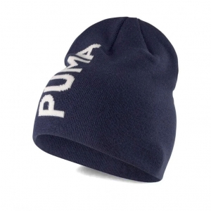 Шапка PUMA Ess Classic Cuffless Beanie, 02343302, 94% акрил, 5% полиамид, 1% эластан, темно-синий