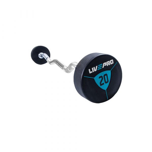 Фиксированная кривая штанга LIVEPRO Ez Curl Urethane Barbells 10 кг