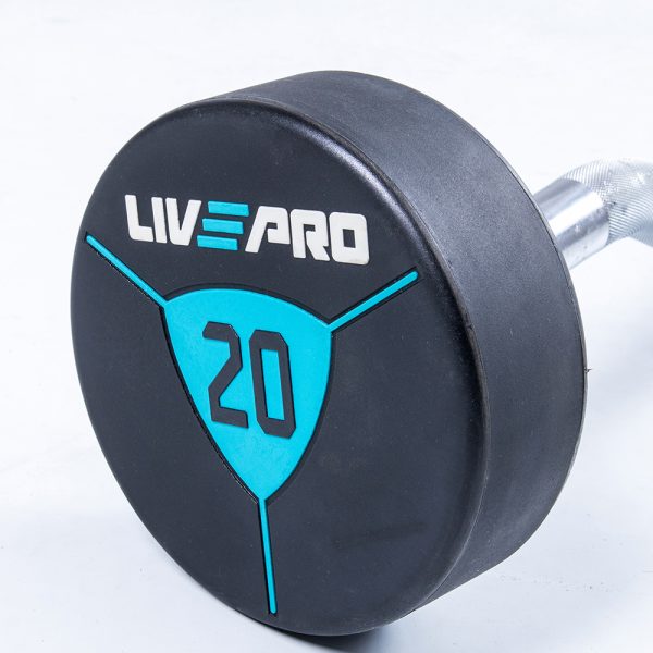 Фиксированная кривая штанга LIVEPRO Ez Curl Urethane Barbells 10 кг