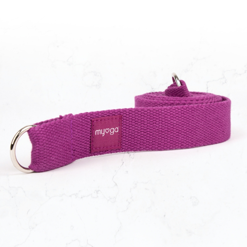 Ремень для йоги 180 см MYGA Yoga Belt and Sling 2 in 1 сливовый