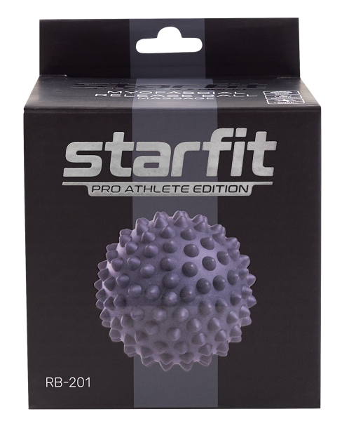 Мяч для МФР RB-201, 9 см, PVC, массажный, серый, Starfit