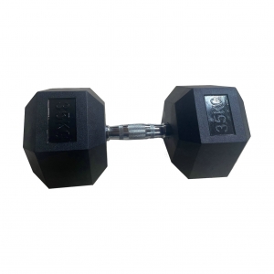 Обрезиненная гексагональная гантель INEX Hex Dumbbell 35 кг, черный, 1 шт