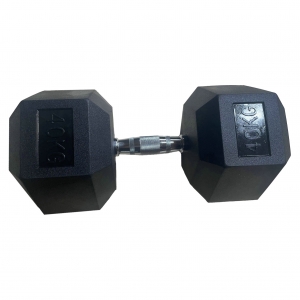 Обрезиненная гексагональная гантель INEX Hex Dumbbell 40 кг, черный, 1 шт