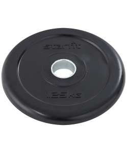 Диск обрезиненный BB-202 d=26 мм, стальная втулка, черный, 1,25 кг, Starfit