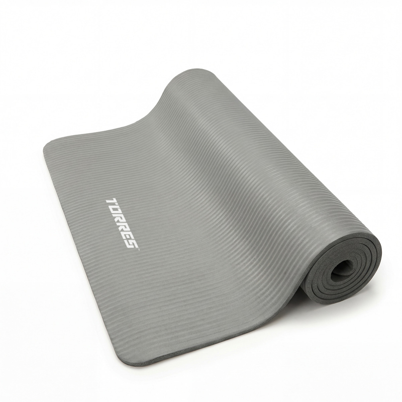 Коврик для йоги TORRES SOFT, YL10112, NBR(синт.каучук), толщина 1.2 см, серый