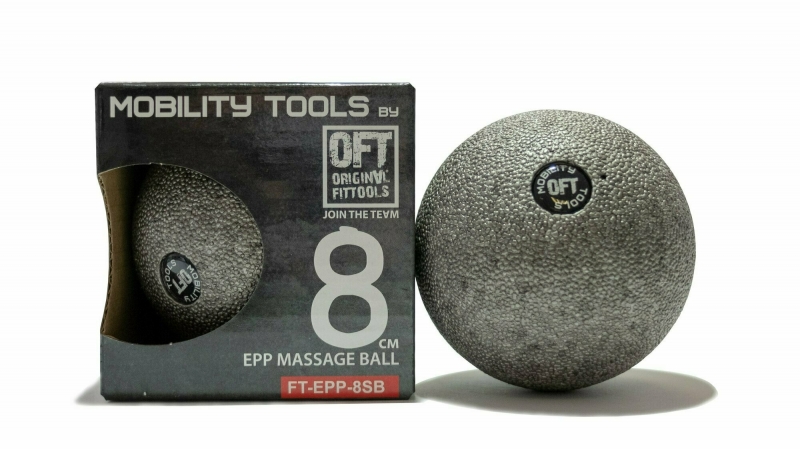 Шар массажный одинарный 8 см серый Original FitTools FT-EPP-8SB