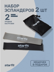 Мини-эспандеры ES-206, черный/серый, 2 шт, Starfit