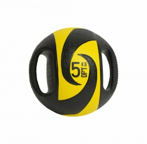 Мяч тренировочный (медицинбол) с хватами, 5 кг Original FitTools FT-DHMB-05