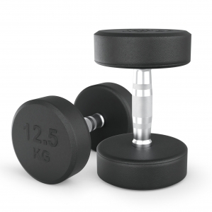 Гантель UNIX Fit PRO круглая обрезиненная 12.5 кг, 2 шт DBRND12_5PBKx2