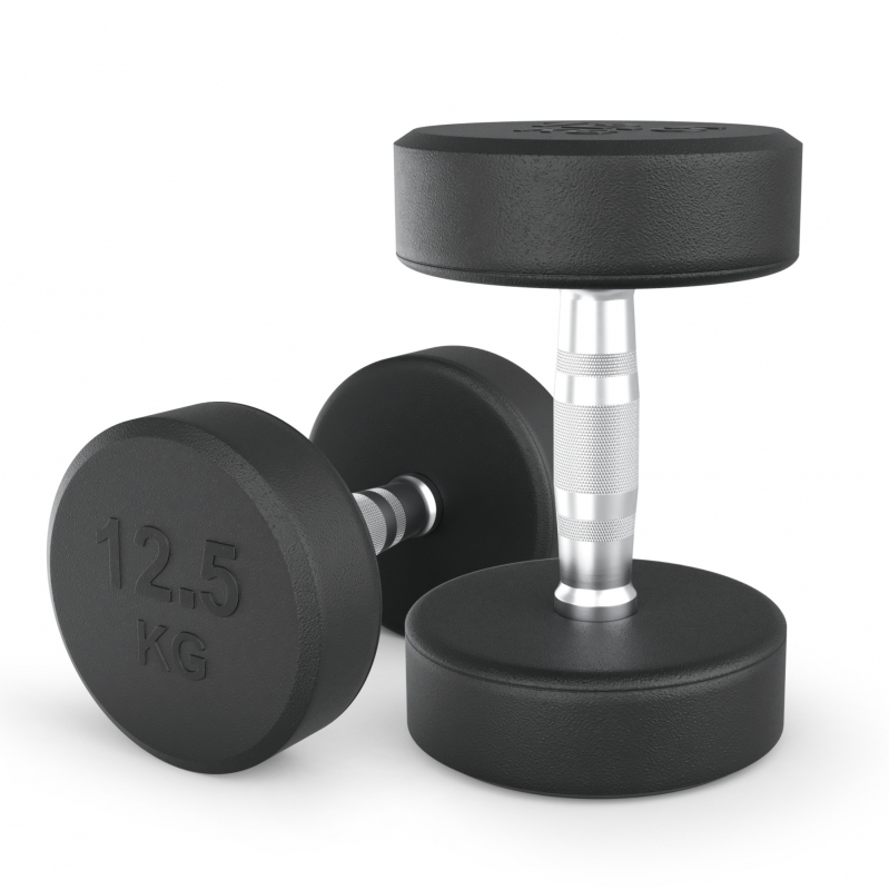 Гантель UNIX Fit PRO круглая обрезиненная 12.5 кг, 2 шт DBRND12_5PBKx2