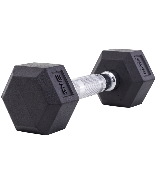 Гантель гексагональная DB-301 3 кг, обрезиненная, черный, Starfit