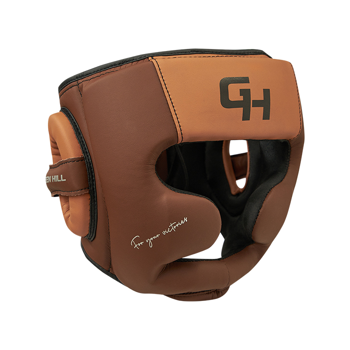 Боксерский шлем Force Full Face KK Коричнево-табачный Green Hill CNHGKF-770 S