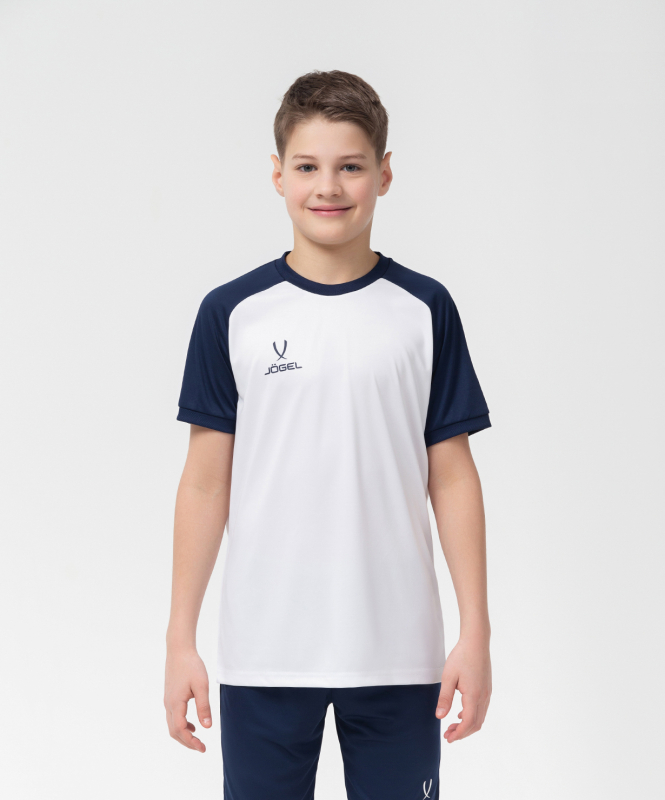 Футболка игровая CAMP Reglan Jersey, белый/темно-синий, детский, размер YXS, Jögel УТ-00016197
