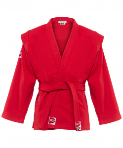 Куртка для самбо Junior SCJ-2201, красный, р.6/190, Green Hill