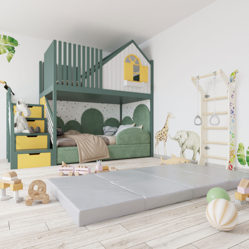 Мат (мягкий щит) Romana 2000*1000*100, в 4 сложения (желтый)