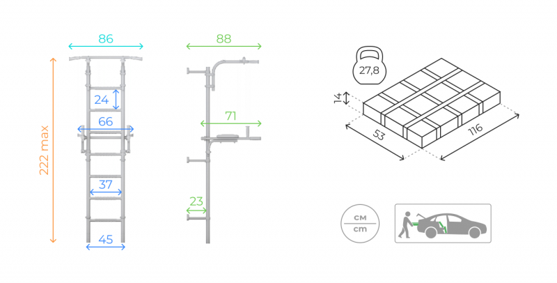 Шведская стенка ROMANA S10 (черный)