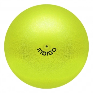 Мяч для художественной гимнастики INDIGO, IN119-LI, диам. 15 см, ПВХ, лимонный металлик с блестками