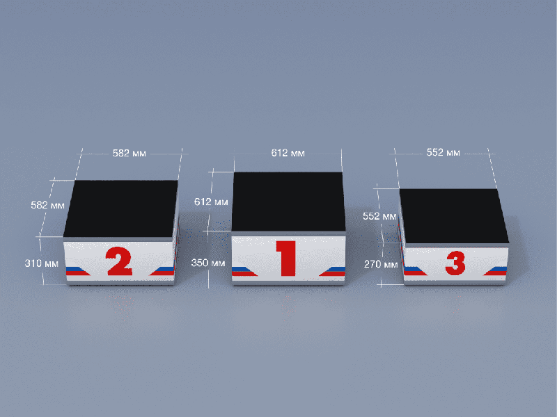 Пьедестал для награждения ЭКО матрешка 612х612мм (квадратный)