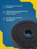 Диск пластиковый BB-203 0,75 кг, d=26 мм, черный, BASEFIT