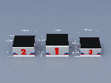Пьедестал для награждения СТАНДАРТ матрешка 612х612мм (квадратный)