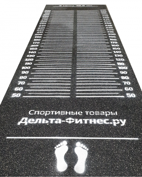 Дорожка для прыжков в длину с места 410x122x0,8 см. с мировым рекордом, Дельта-Фитнес