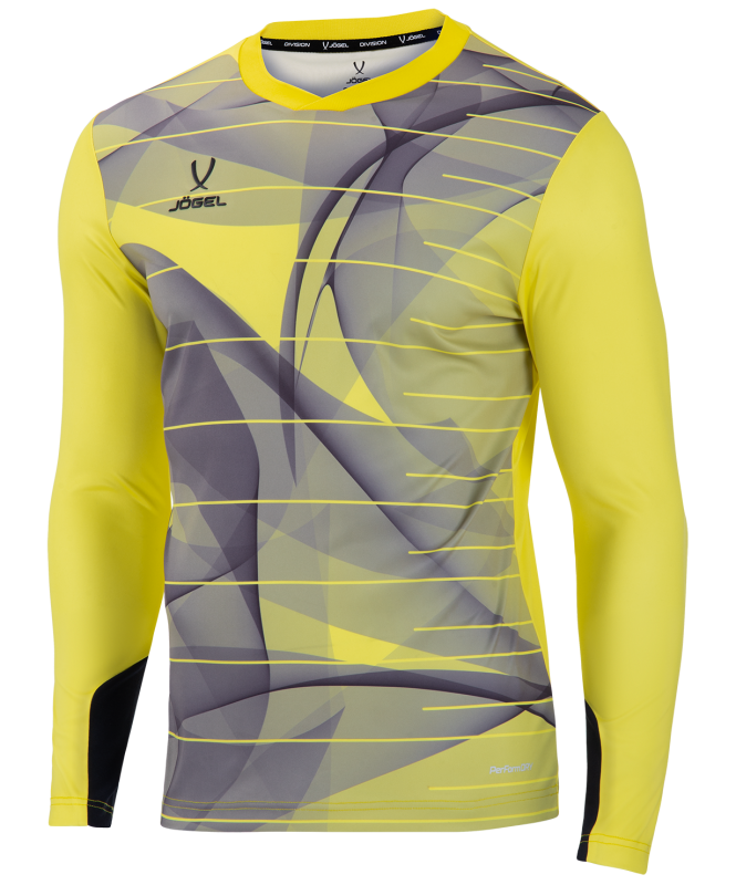 Свитер вратарский DIVISION PerFormDRY GK Pattern LS, желтый/черный/белый, Jögel