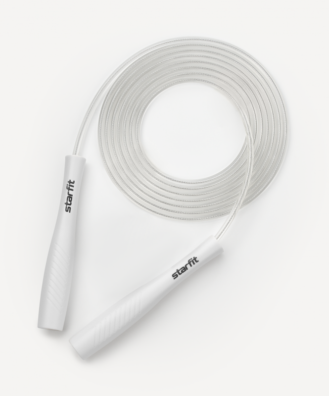 Скакалка RP-501 ПВХ, с пластиковыми ручками, 3 м, белый, Starfit ЦБ-00004399
