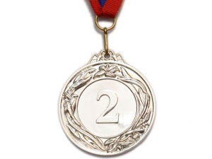 Медаль спортивная с лентой 2 место d - 5.3 см 530-2
