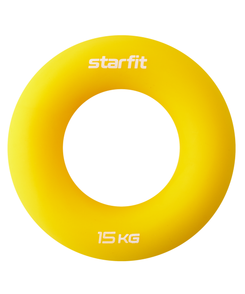 Эспандер кистевой ES-404 &quot;Кольцо&quot;, диаметр 8,8 см, 15 кг, силикогель, желтый, Starfit