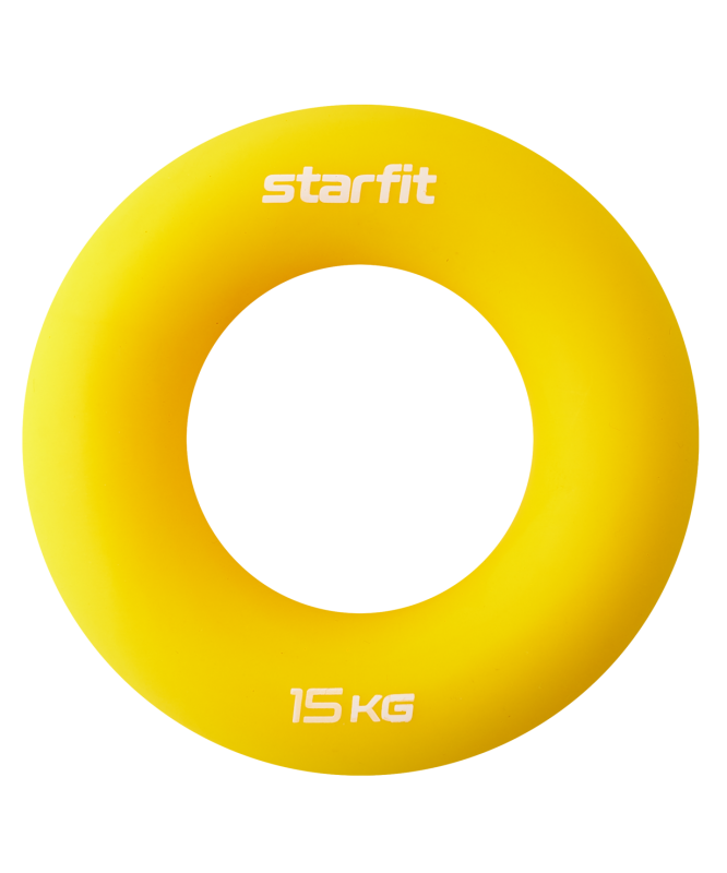 Эспандер кистевой ES-404 Кольцо, диаметр 8,8 см, 15 кг, силикогель, желтый, Starfit