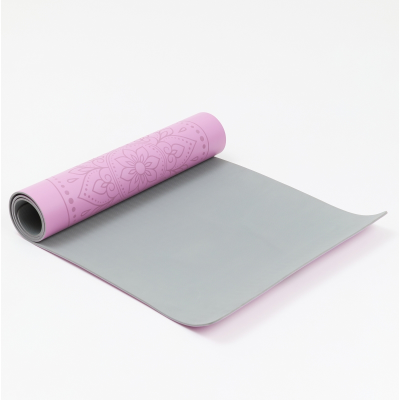 Коврик для йоги INEX Yoga PU Mat TPE c гравировкой сиреневый