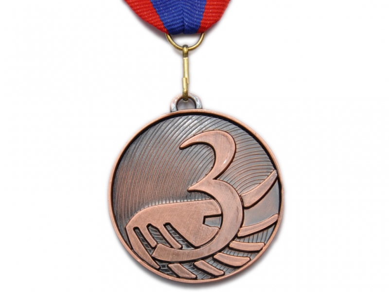 Медаль спортивная с лентой 3 место d - 5 см 5200-15