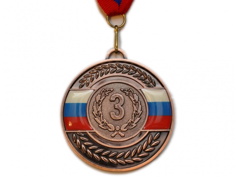 Медаль спортивная с лентой 3 место d - 6.5 см 5201-18