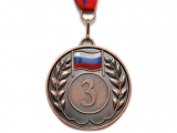 Медаль спортивная с лентой 3 место d - 6.5 см 5201-12