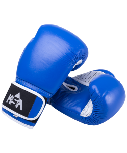 Перчатки боксерские Wolf Blue, кожа, 10 oz, KSA